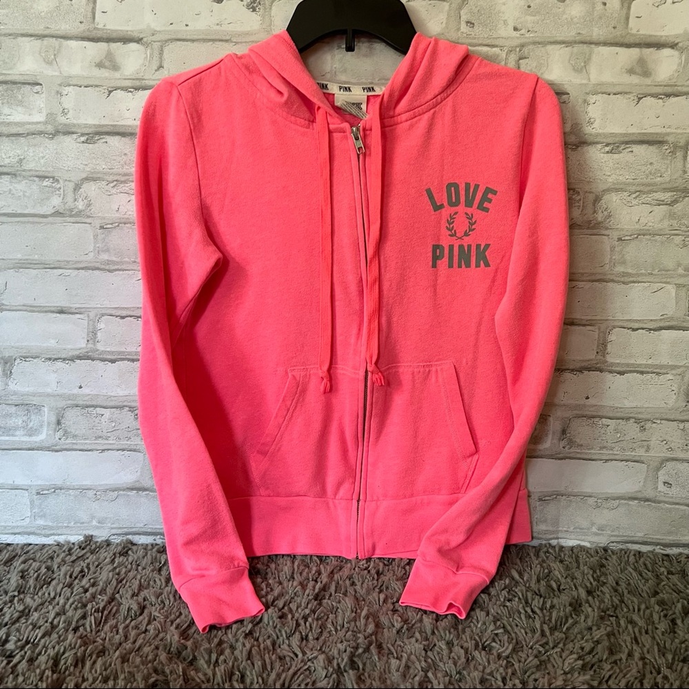 Pink zip up hoodie
